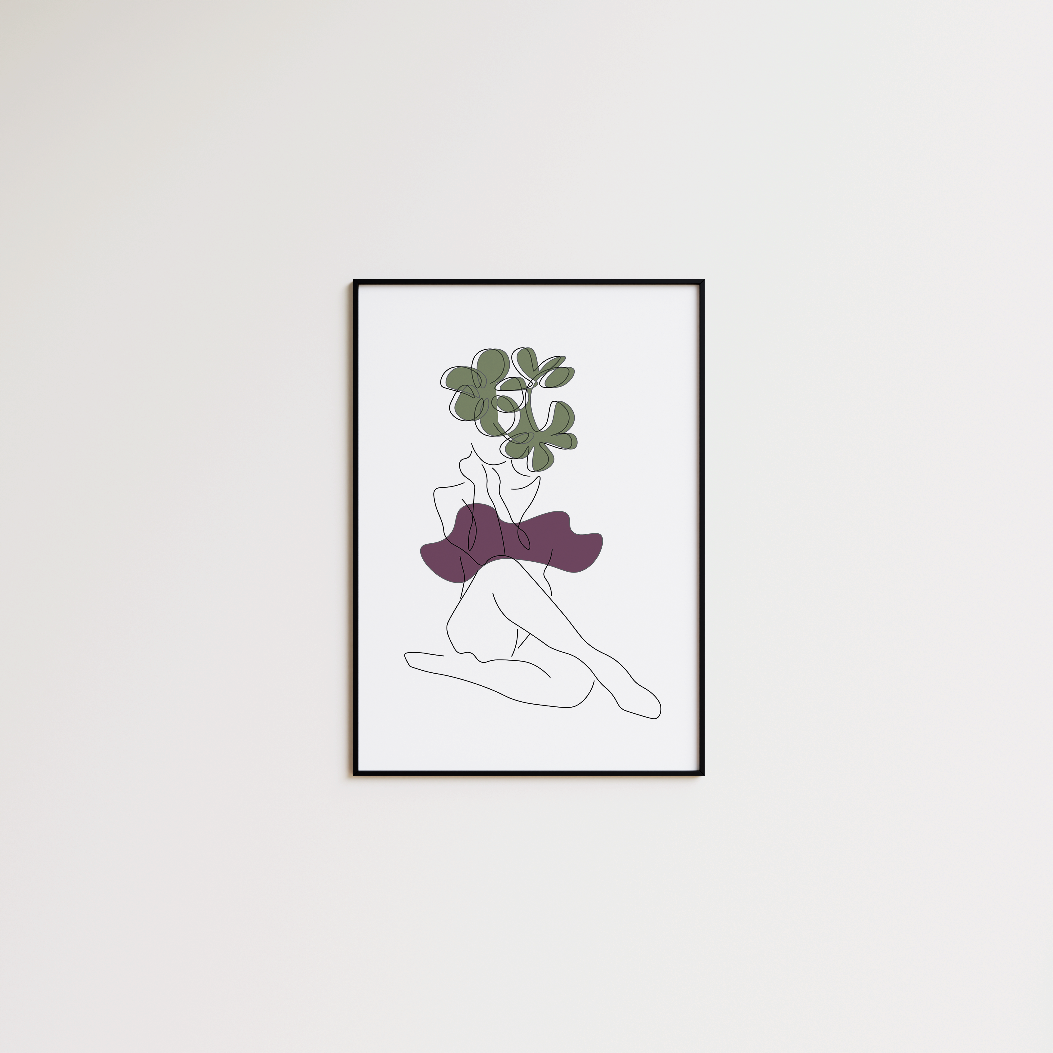 Woman with Green Flowers
