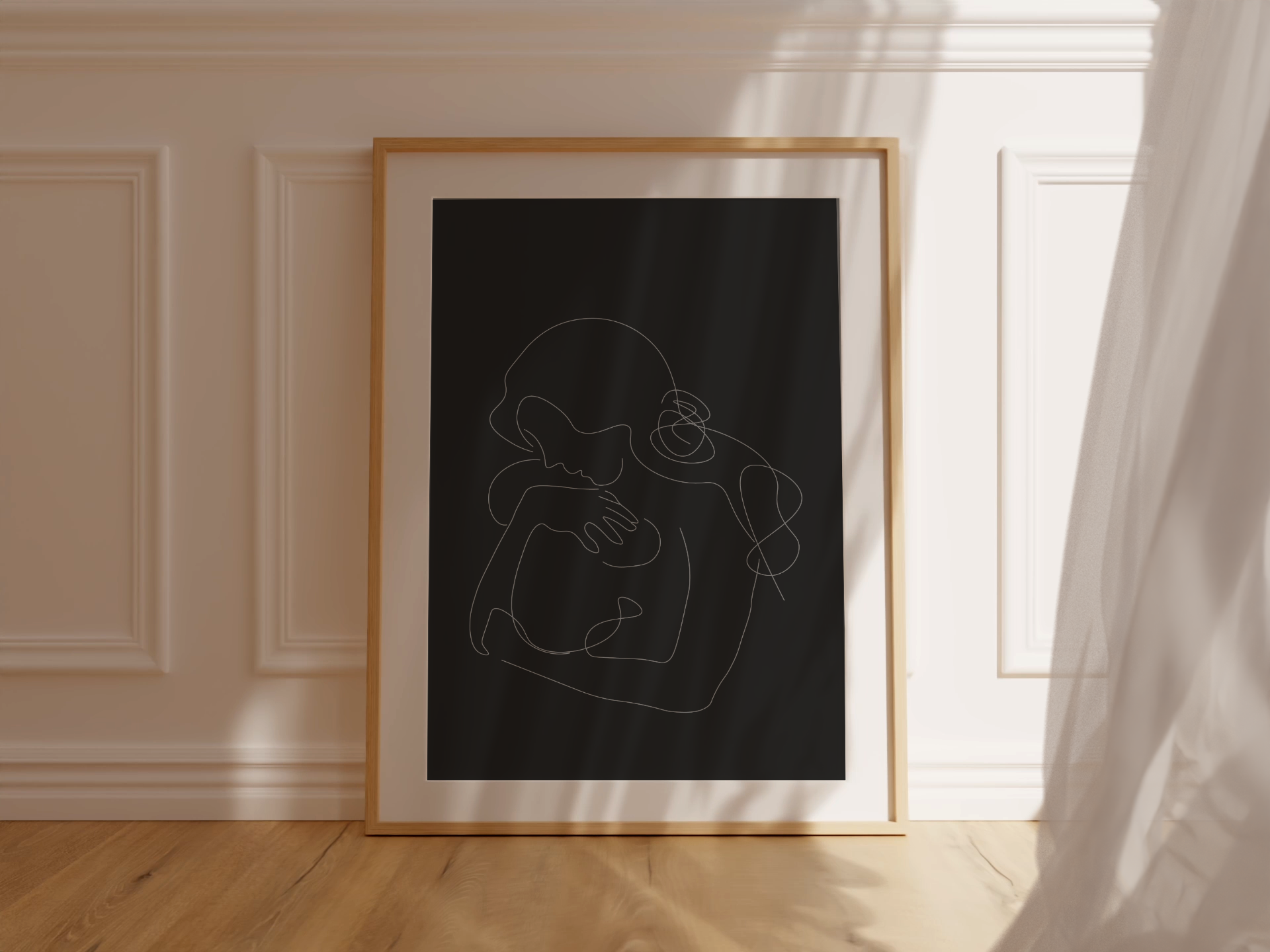 Mom holding Baby Black background