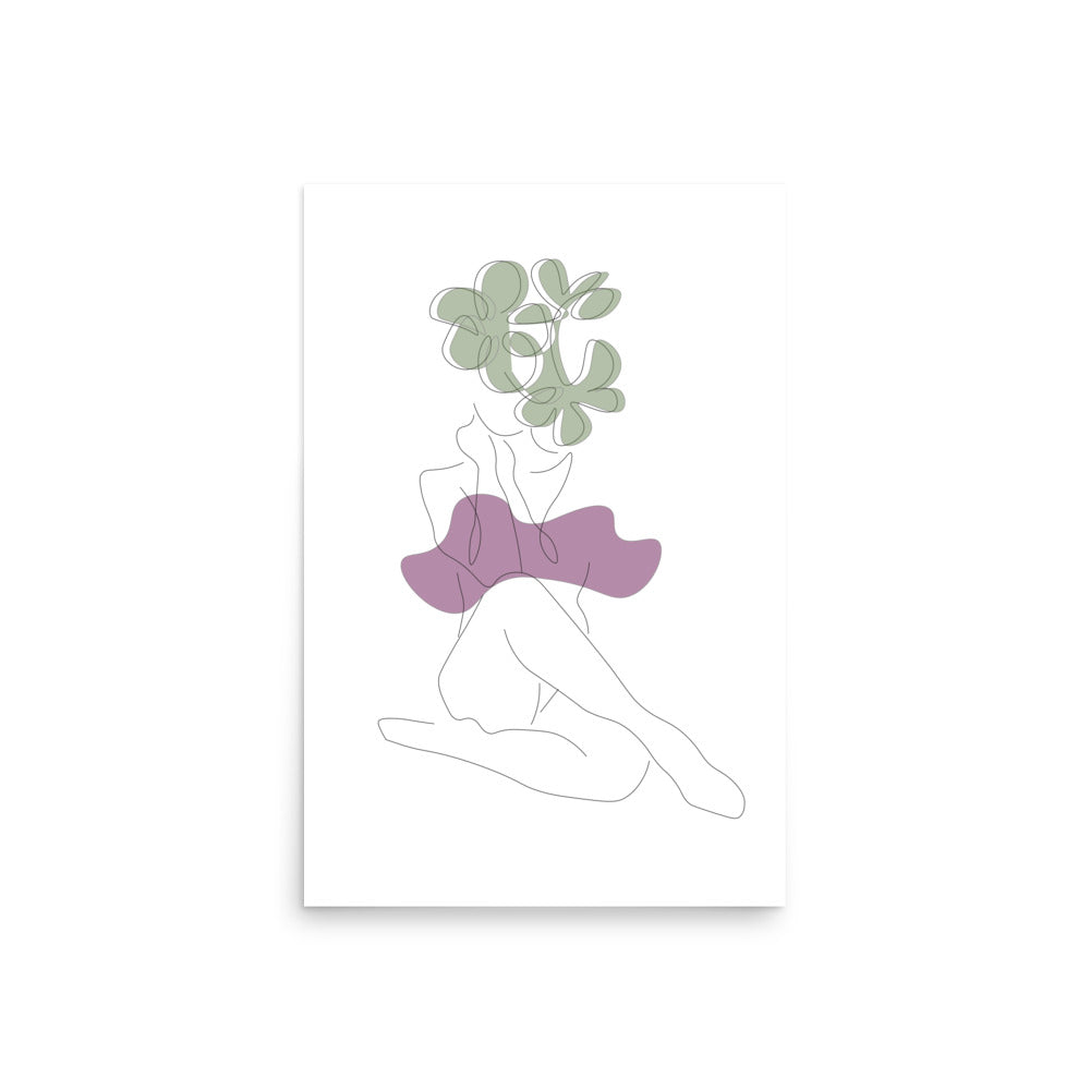 Woman with Green Flowers