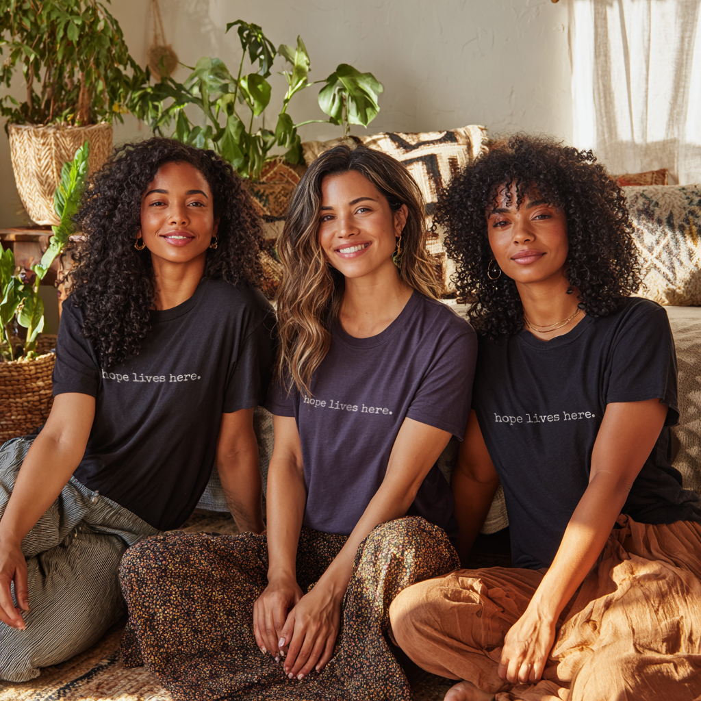 “Hope lives here.” Resilience and Hope T-Shirt