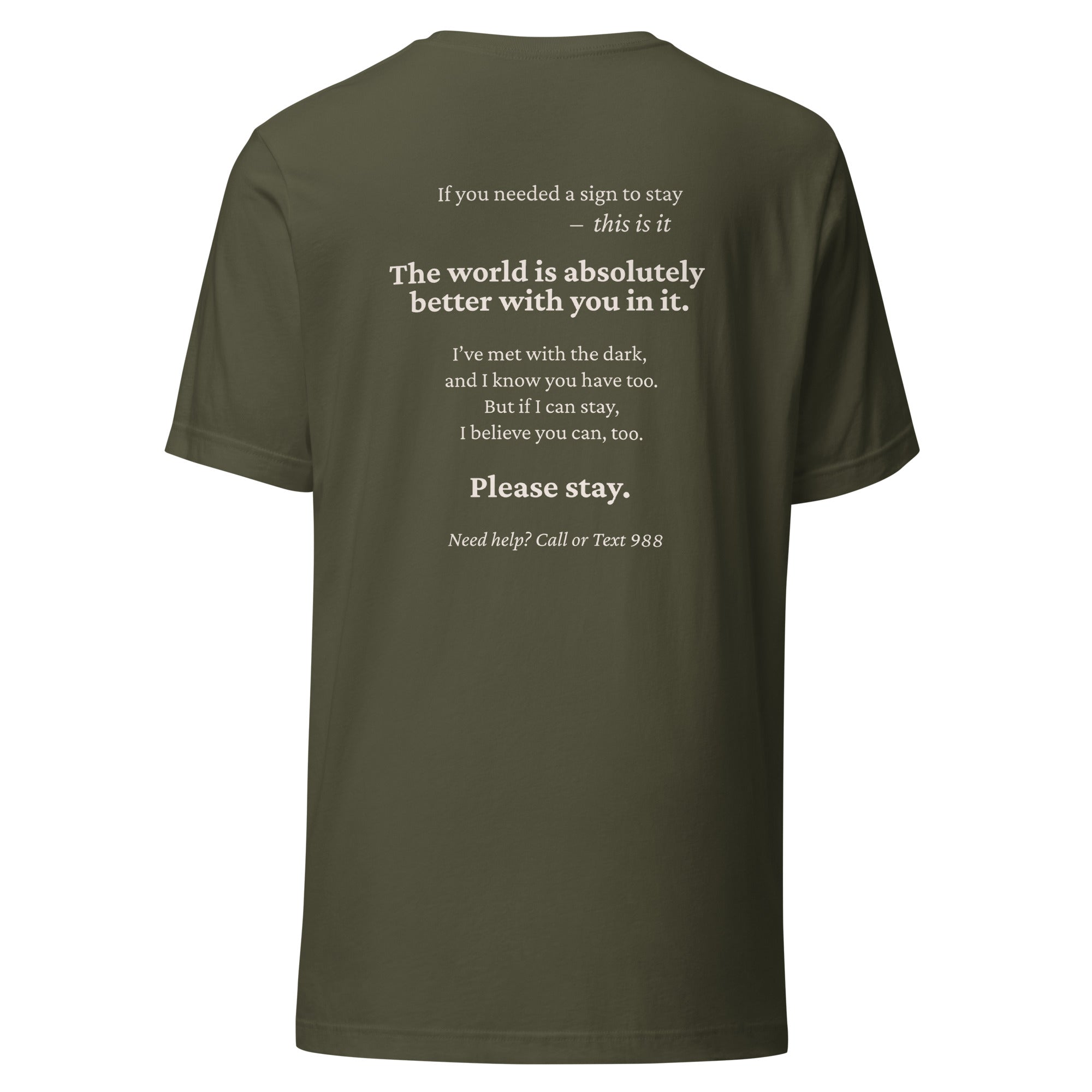 "Still Here" Semicolon T-Shirt W/ Encouraging Back Message