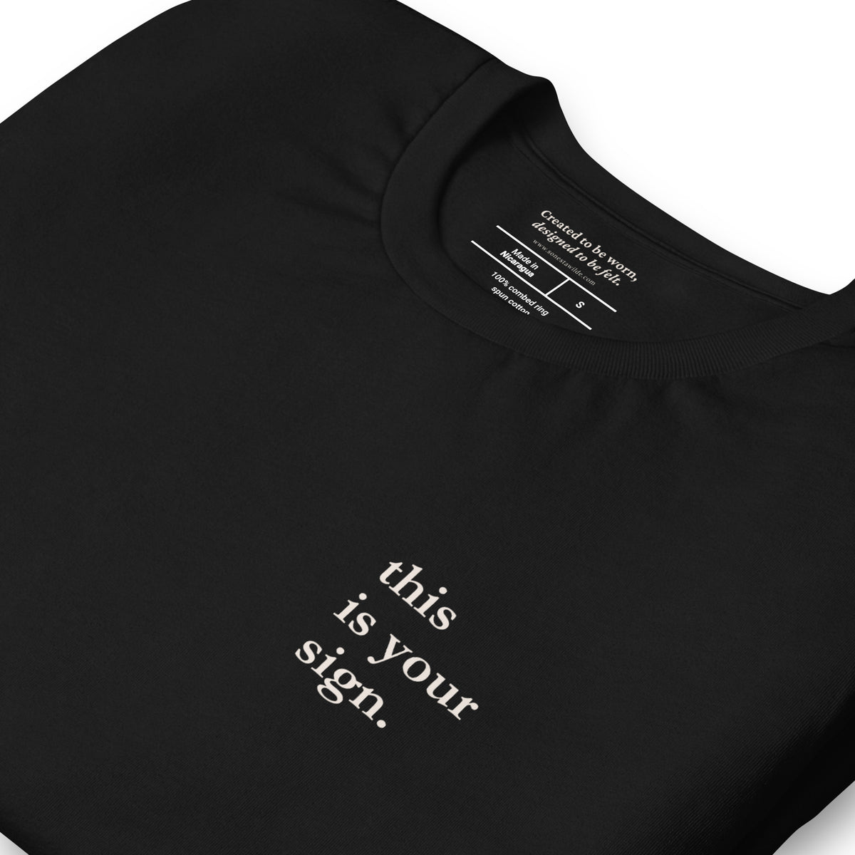 This Is Your Sign. Everyday Edition: A Suicide Prevention & Mental Health Awareness Black Close-Up T-Shirt