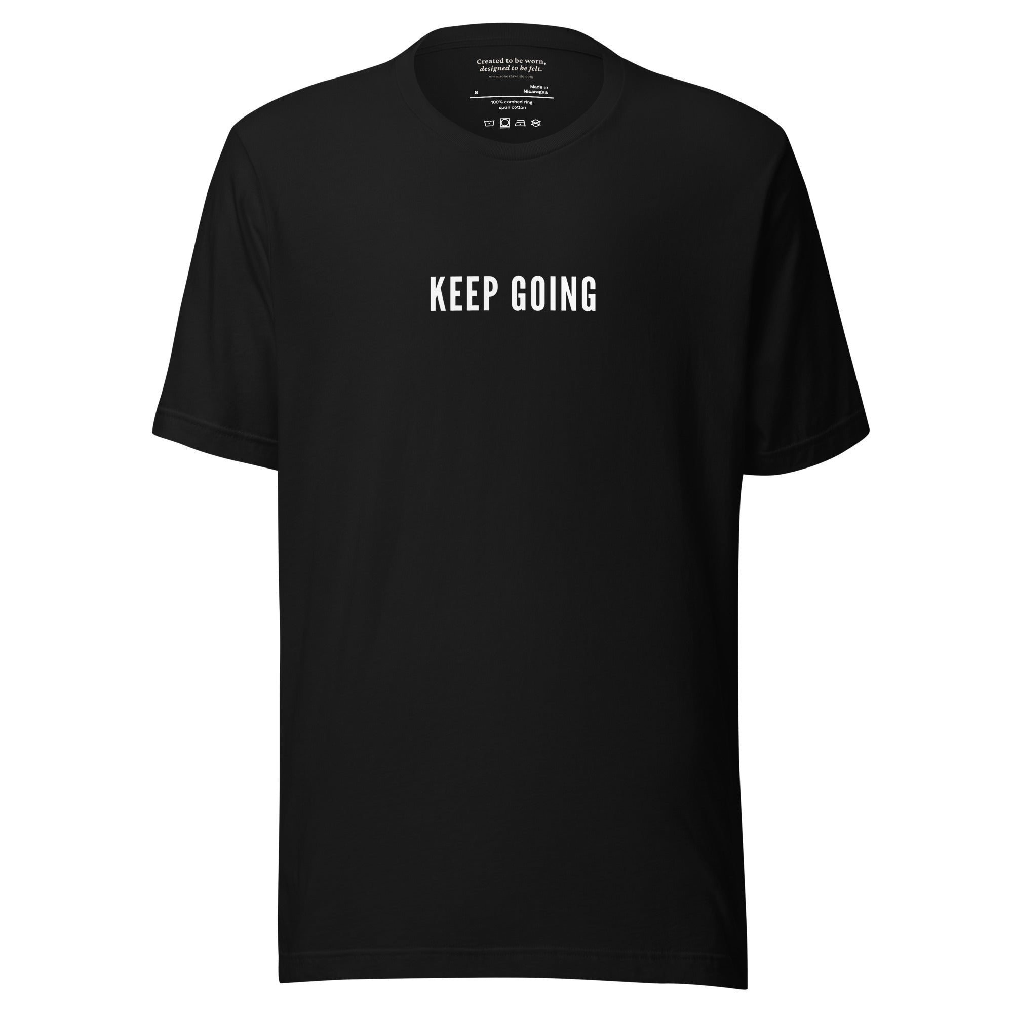 "Keep Going, You’re Not Done" Inspirational Shirt W/ Motivational Back