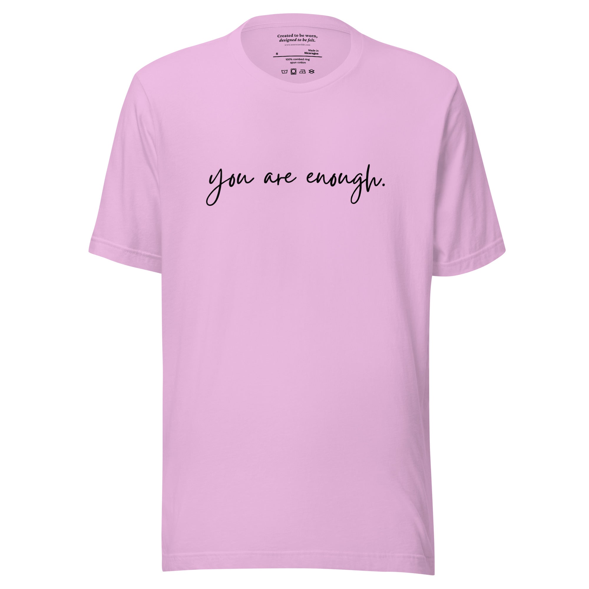 You Are Enough: Gentle Self-Love Affirmation Reminder Lilac T-Shirt