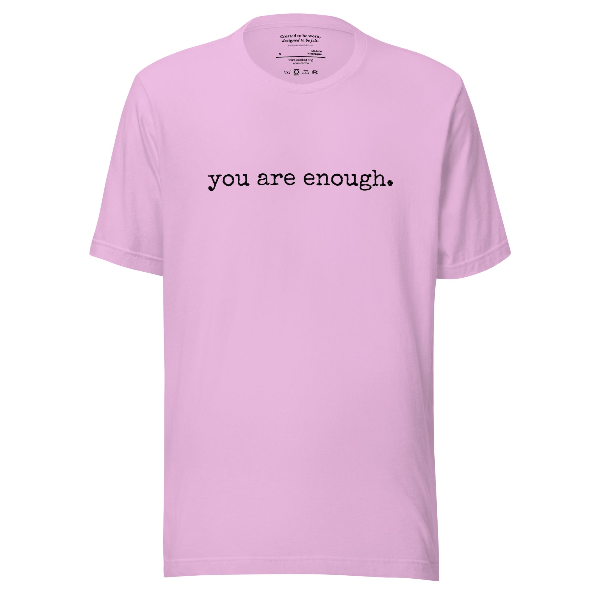 You Are Enough: Gentle Self-Love Affirmation Reminder Lilac T-Shirt