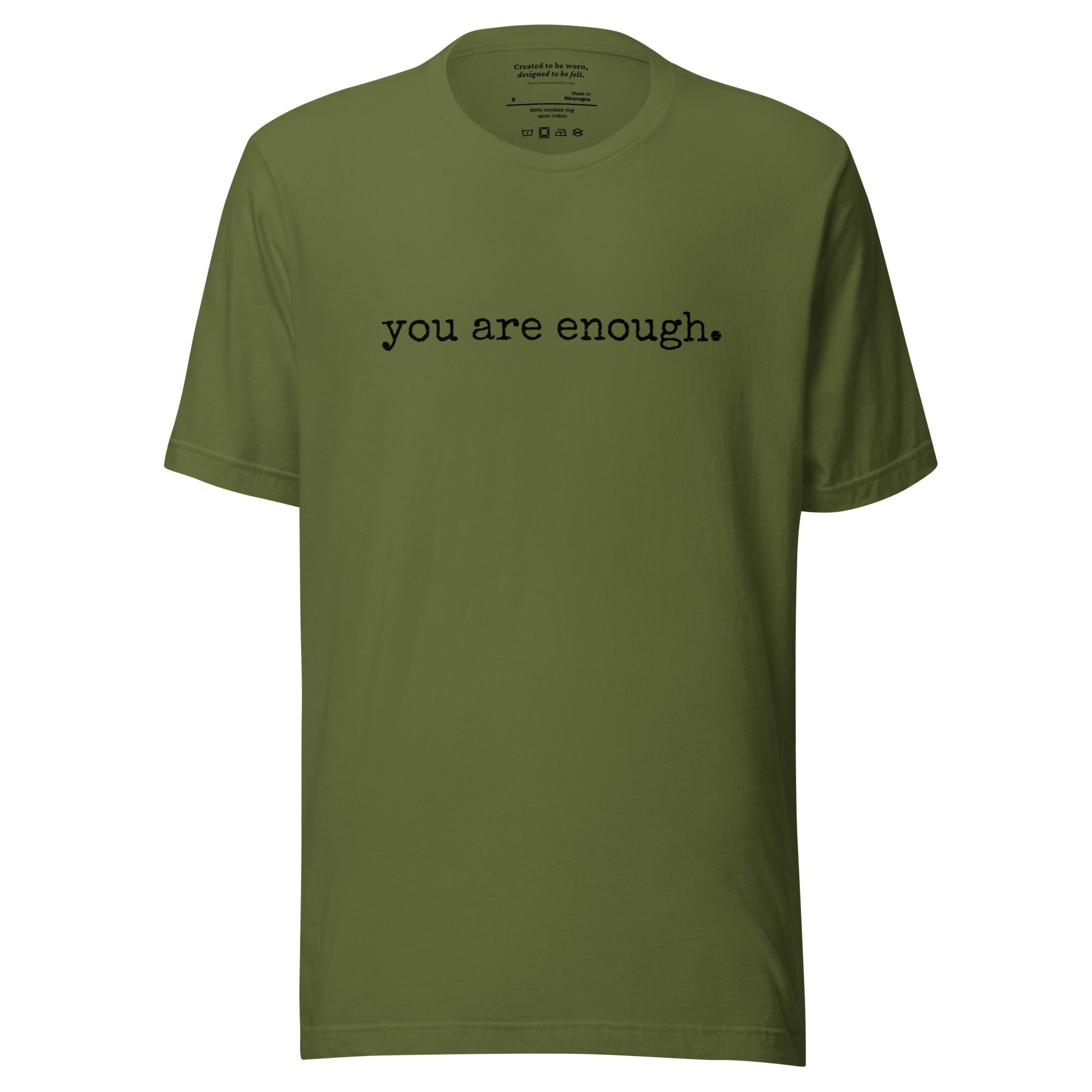 “you are enough” Minimalist Typewriter Affirmation T-Shirt