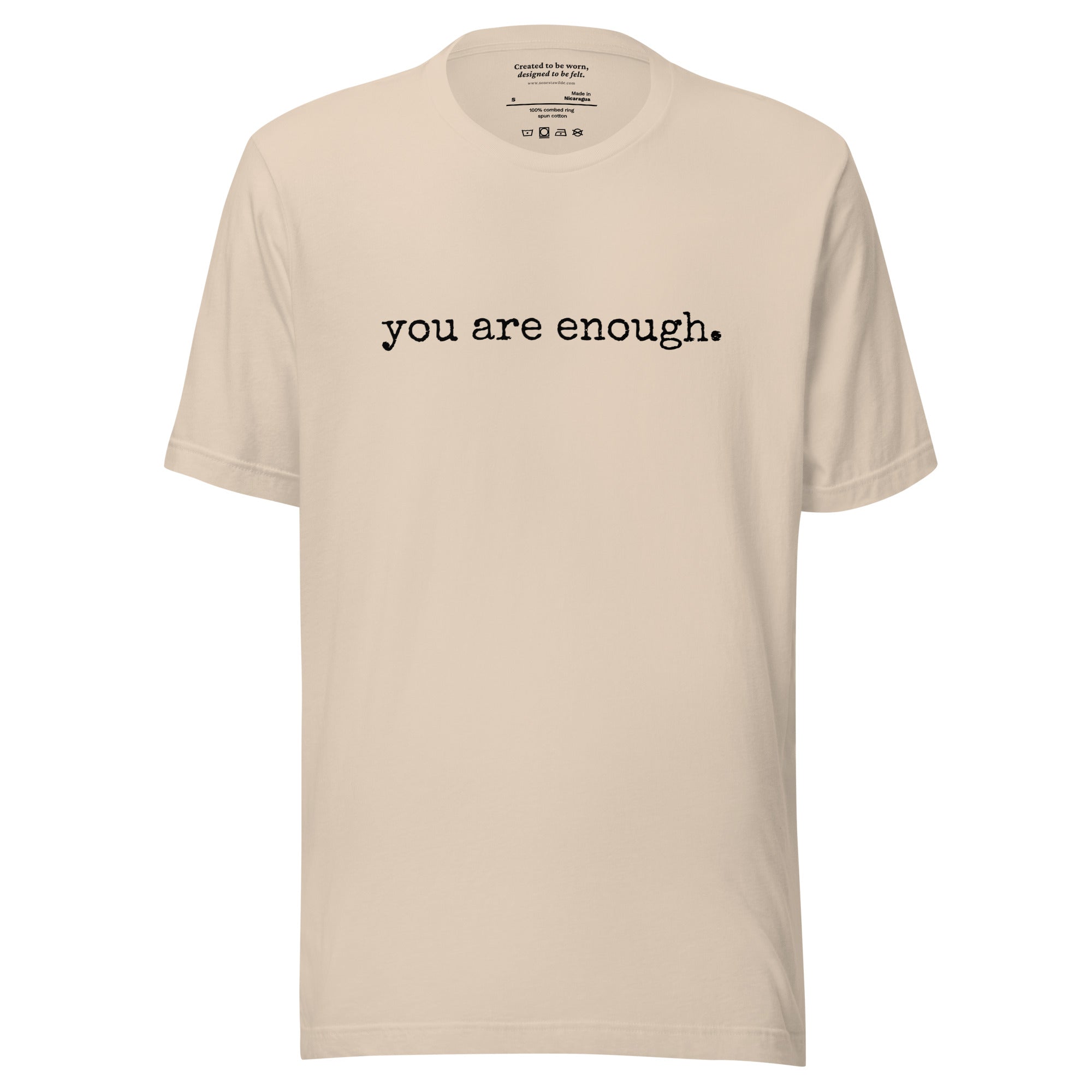 You Are Enough: Gentle Self-Love Affirmation Reminder Soft Cream T-Shirt