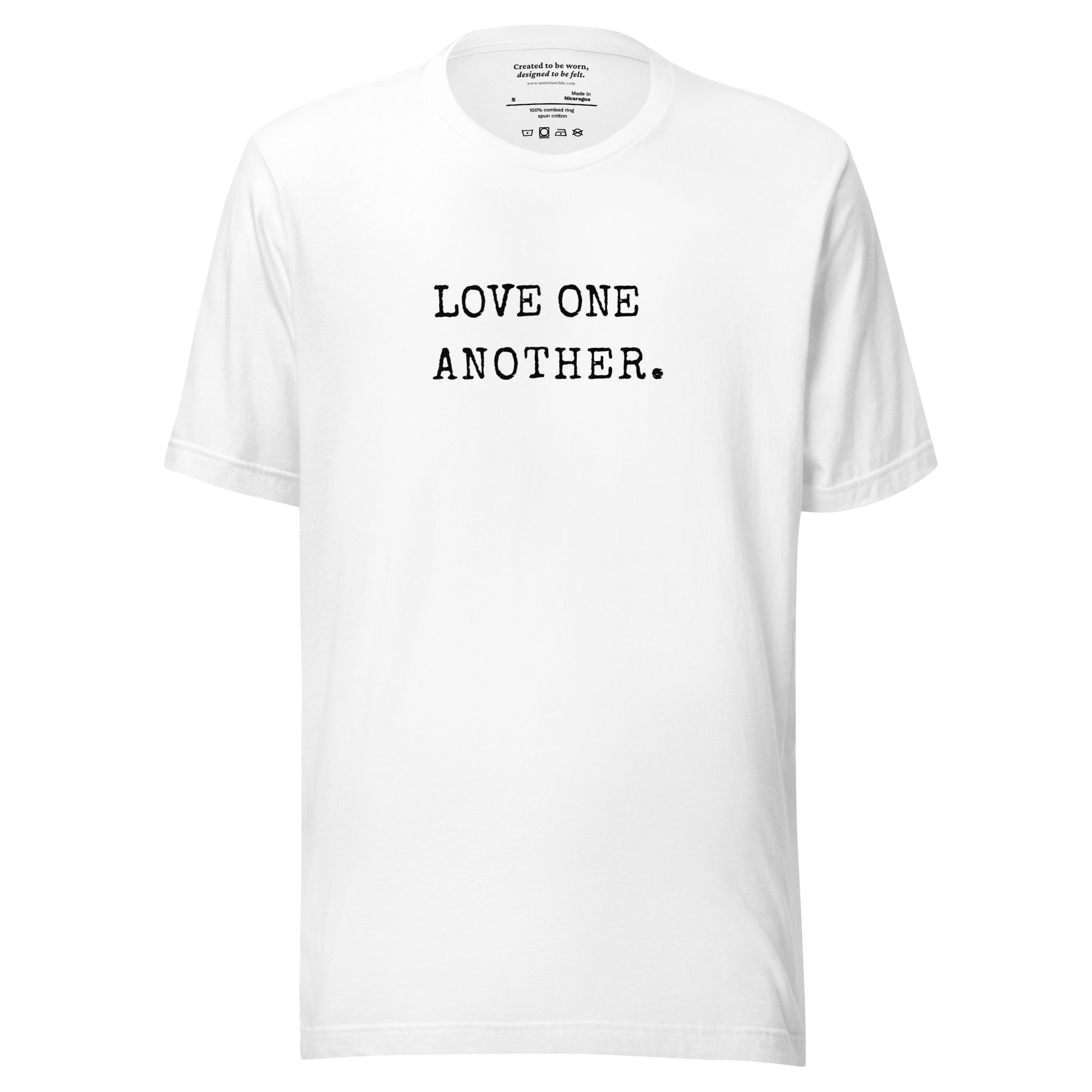 love one another. typewriter edition white