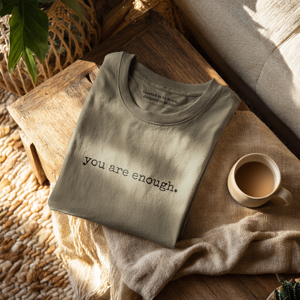 “you are enough” Minimalist Typewriter Affirmation T-Shirt