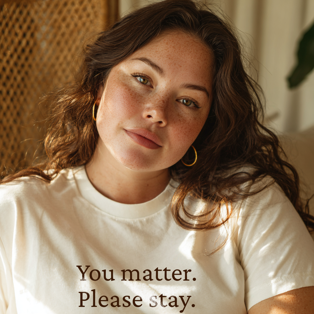 "You Matter. Please Stay." Mental Health Awareness T-Shirt