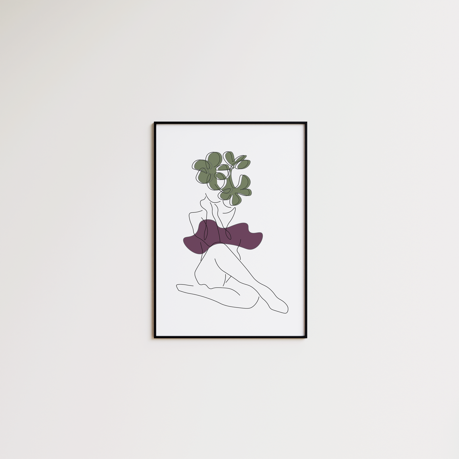 Woman with Green Flowers