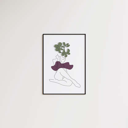 Woman with Green Flowers