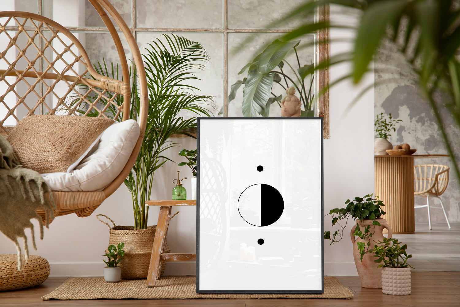 Abstract Black and White Circles