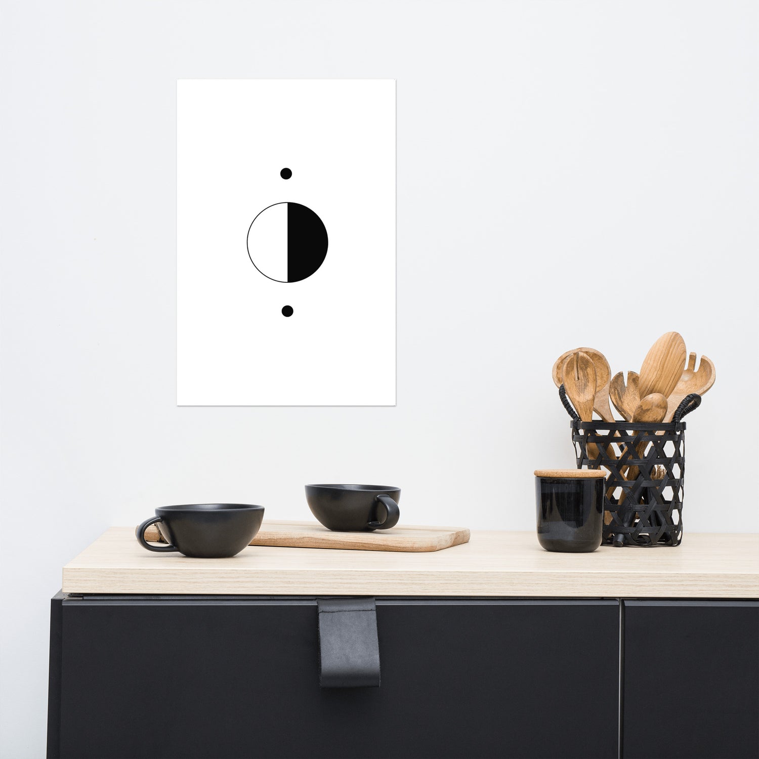Abstract Black and White Circles