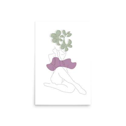 Woman with Green Flowers