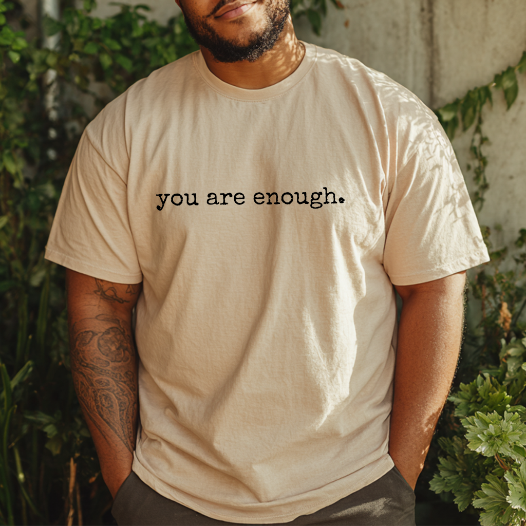“you are enough” Minimalist Typewriter Affirmation T-Shirt