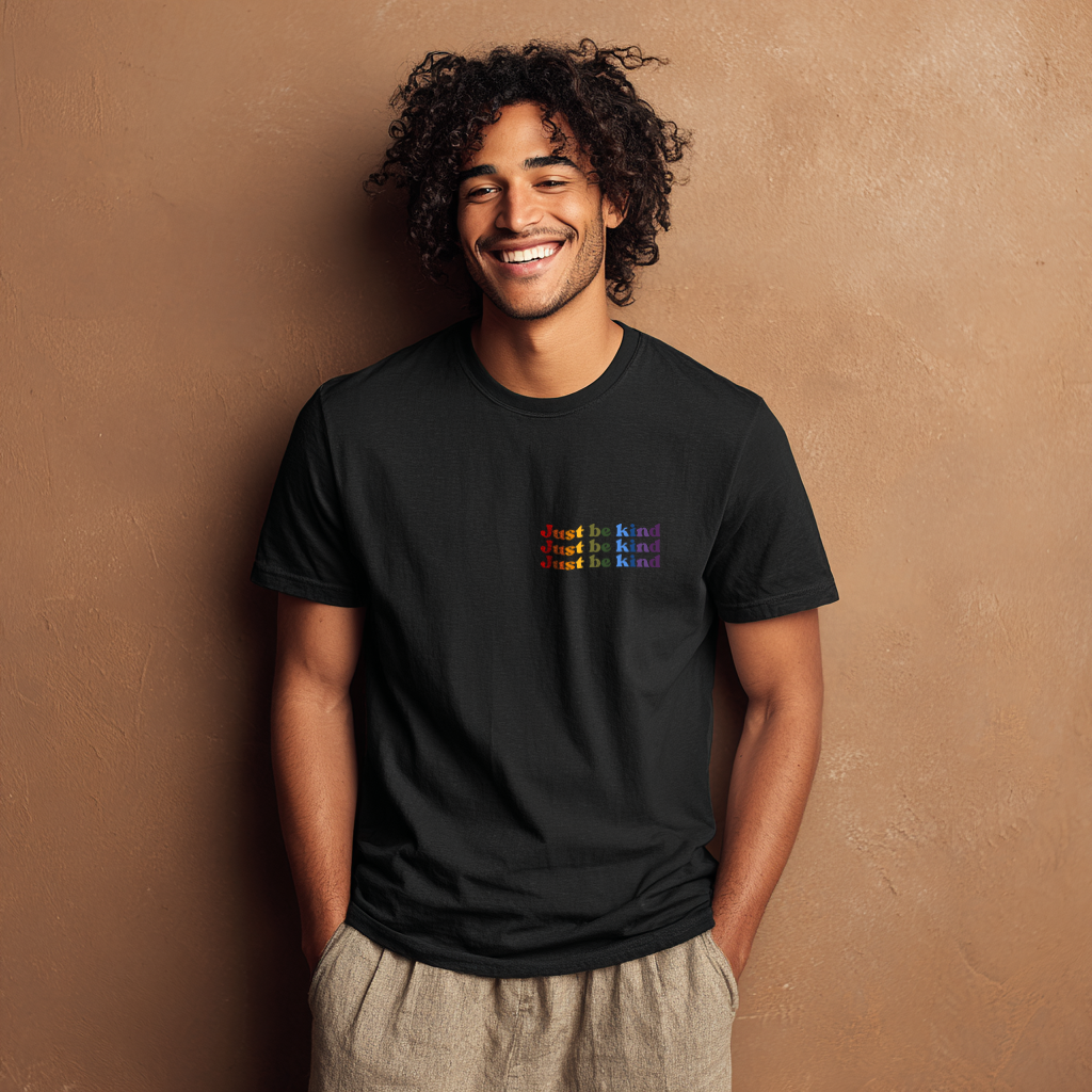 Rainbow &quot;Just be kind&quot; Everyday Edition T-Shirt