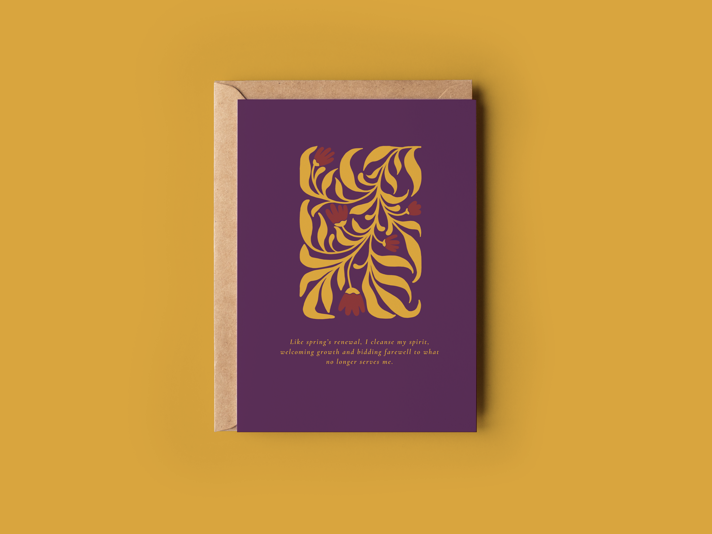 purple card with quotes