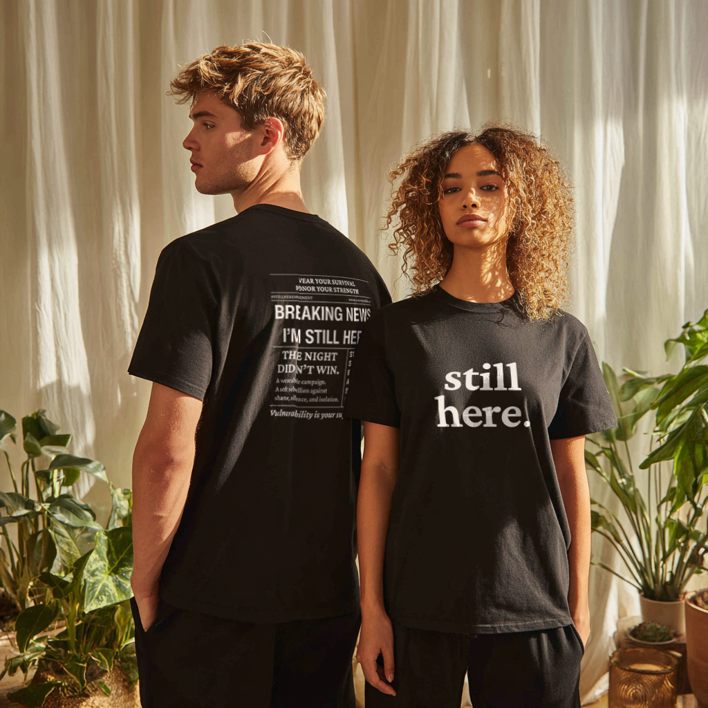 "still here." Statement Edition | W/ Front and Back Declaration