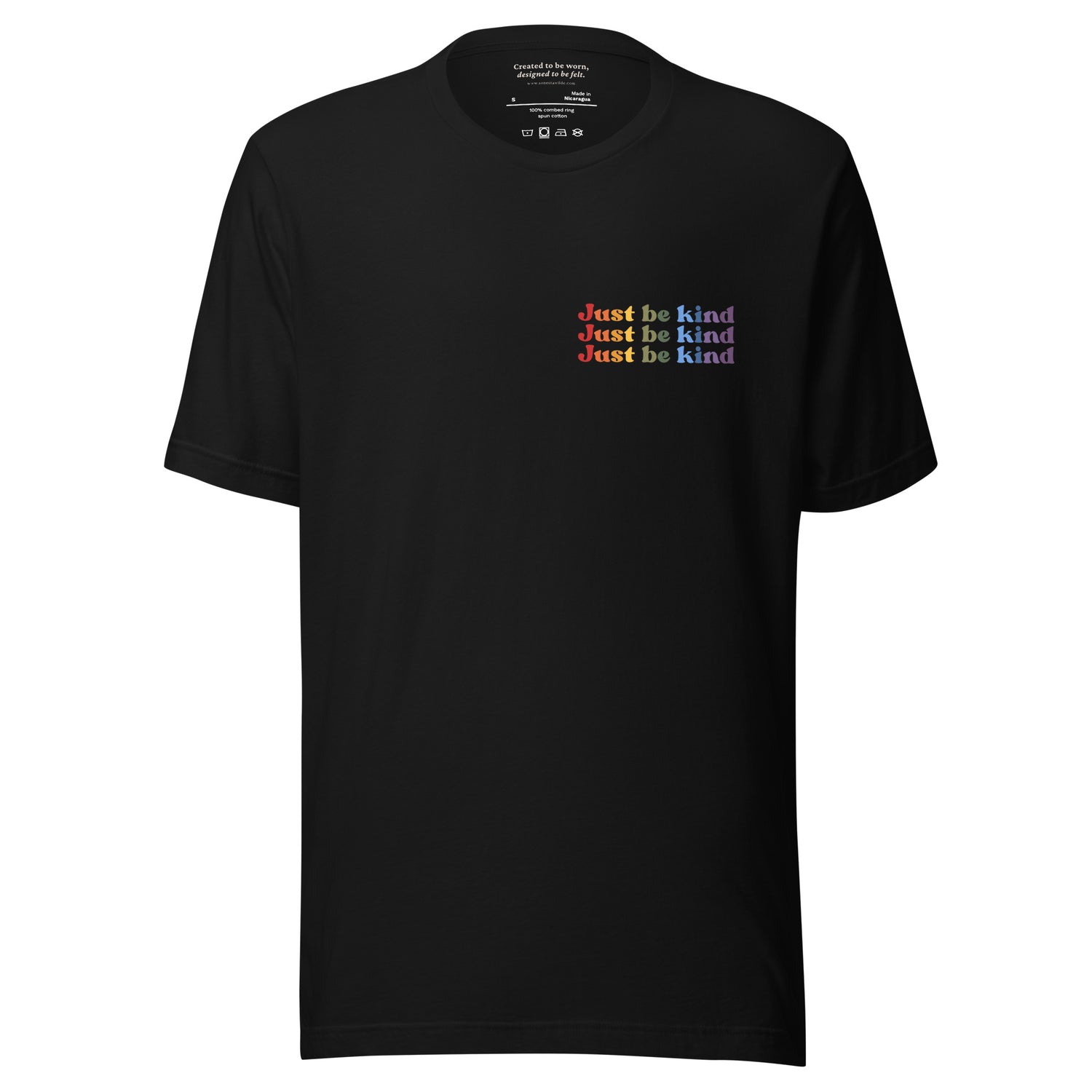 Rainbow “Just Be Kind” Everyday Edition: Kindness Matters T-Shirt Black