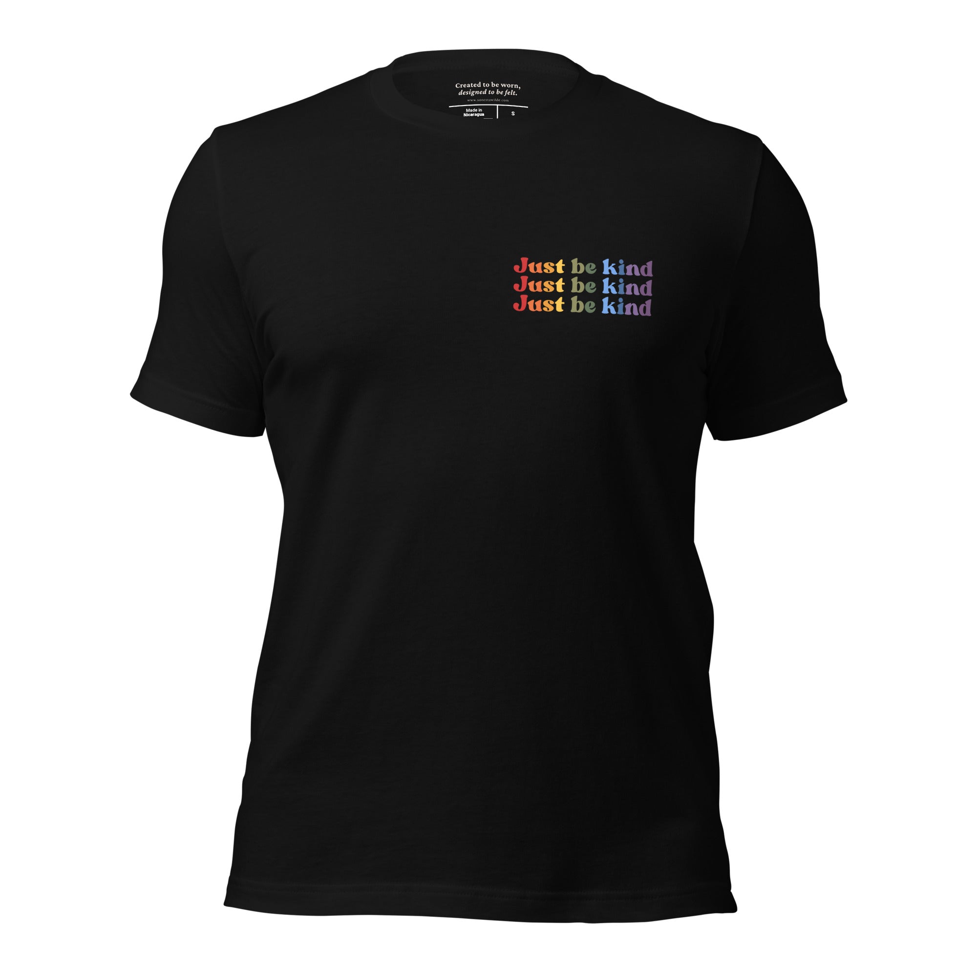 Rainbow &quot;Just be kind&quot; Everyday Edition T-Shirt
