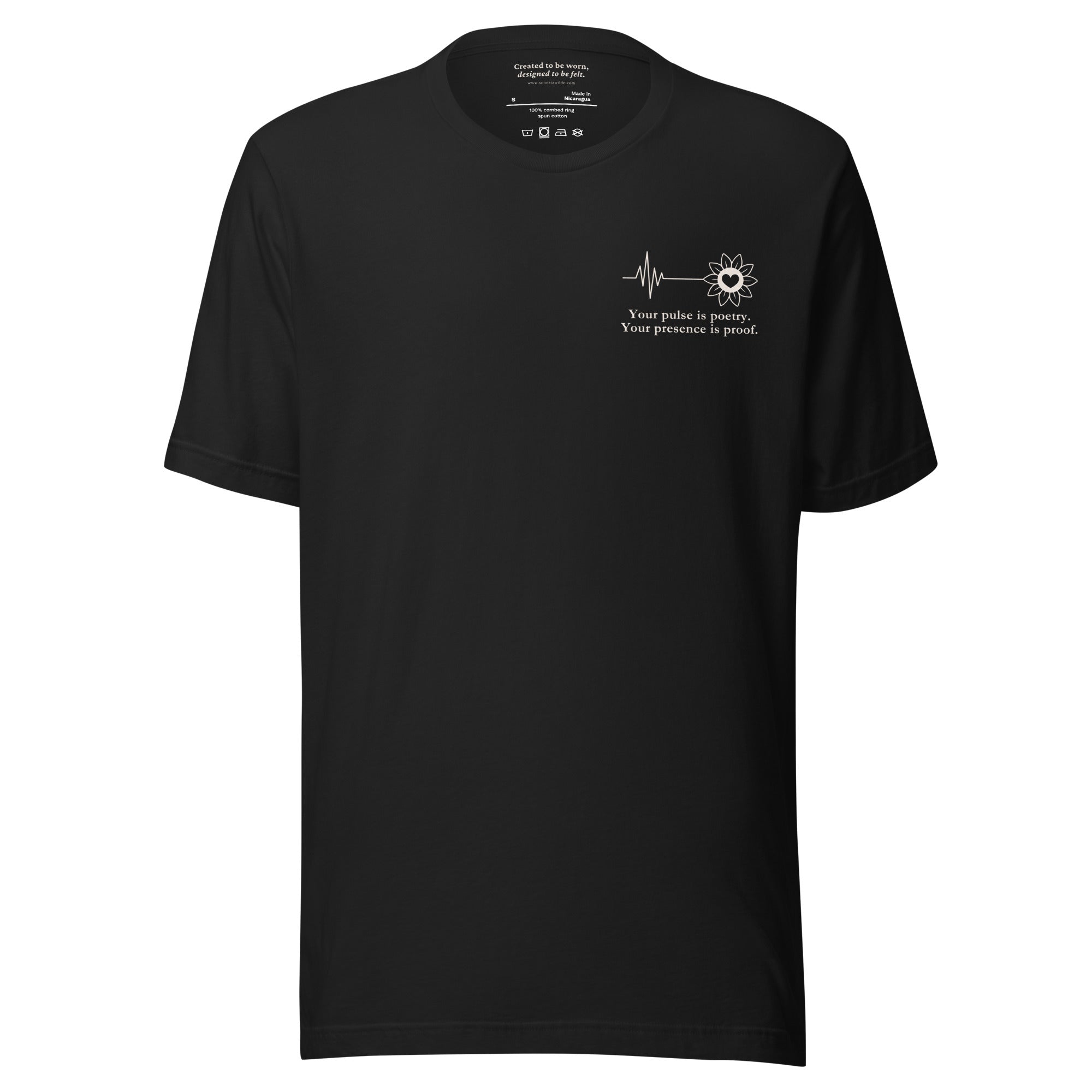 Your pulse is poetry. Your presence is proof. Vintage Black T-Shirt