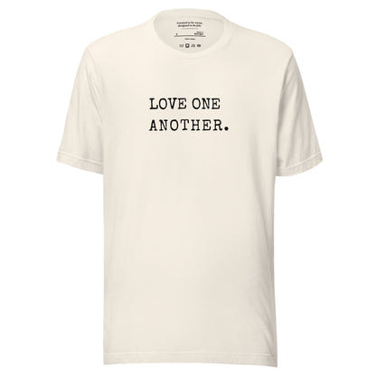 love one another. typewriter edition vintage white